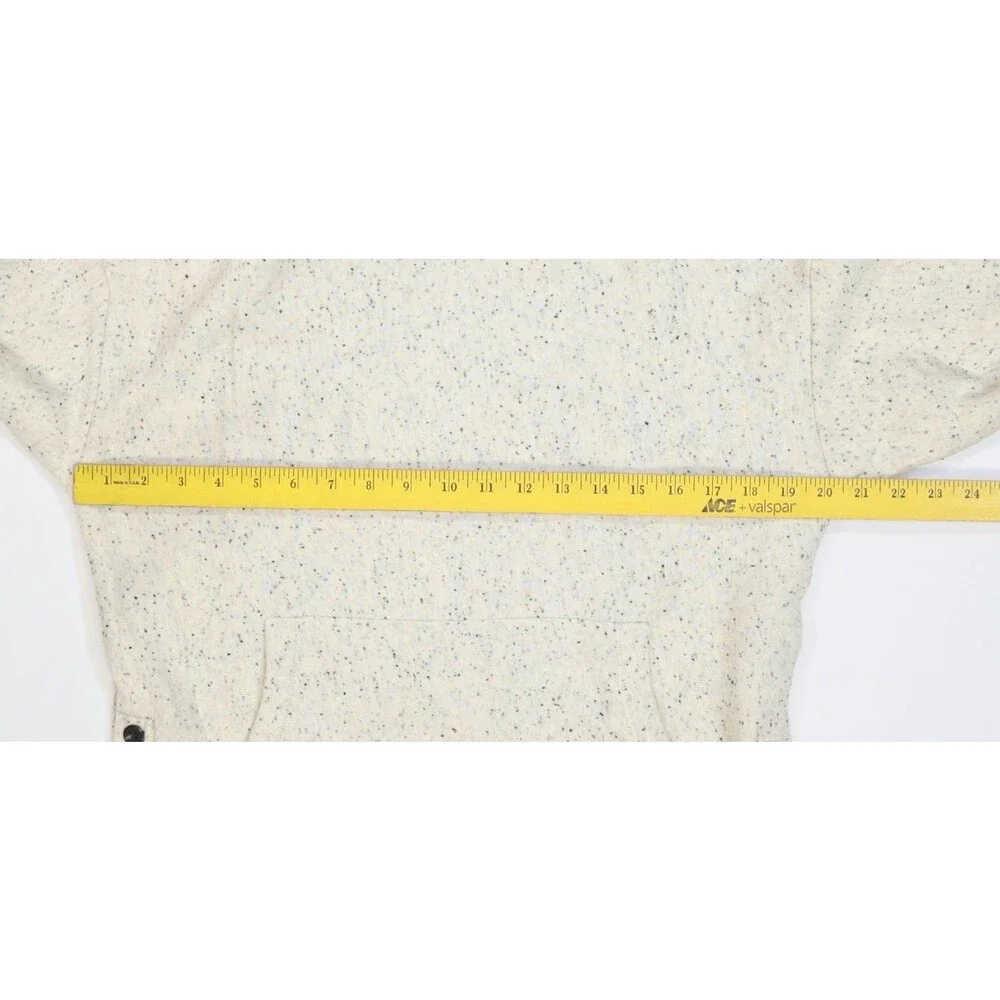 Madewell Sweatshirt Womens XS White Speckled Mock Neck Fleece Pullover Buttons - Picture 5 of 12